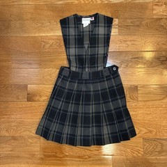 Flynn O’Hara Blue Gray Plaid Split Front Jumper 65-82 School Uniform Girl 8