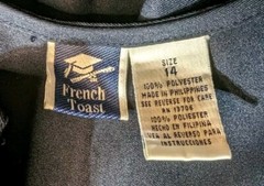 Girls Navy blue Jumper V-Neck Pleated French Toast Uniform Size 14