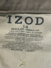 IZOD Girls 14 Uniform Pants Khaki Pleated Front Straight Leg School EUC