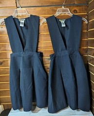 2 Navy V-Neck Jumpers Size 12