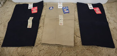 Dickies Girl’s Junior Bermuda Shorts Stretch Uniform Size 9 32 x 13 Navy & Khaki