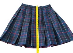 Dennis Plaid Pleated Skirt Junior J3 Style 01890A Blue Green Red USA Union Made