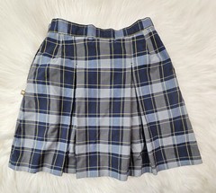 YOUTH GIRL’S RIFLE GREEN UNIFORM SCHOOL PLAID SKIRT SIZE 12 BLUE YELLOW