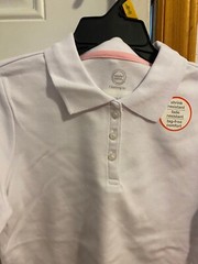 NEW GIRLS SIZE LARGE 10-12 WONDER NATION LONG SLEEVE SCHOOL UNIFORM POLO SHIRT