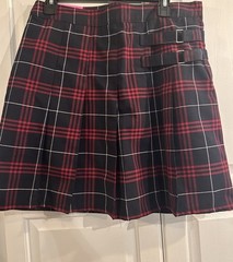 French Toast Plaid School Girl Skirt 16.5 Plus Pleat Black Red Y2K Grunge C2