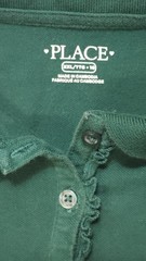 The Children Place Big Girl Uniform Ruffle Soft Stretch Pique Polo Shirt GREEN