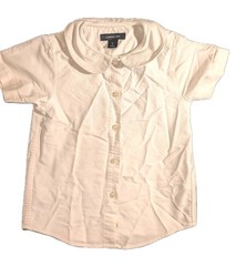 Land’s End School Uniform Girl’s White Collared Button-down Shirt, Size 5