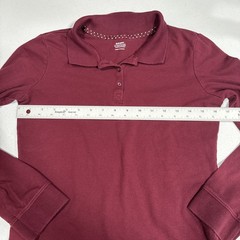 Lot Of 2 Old Navy School Uniform Long Sleeves Polo Shirts Wine Color Size XL (14