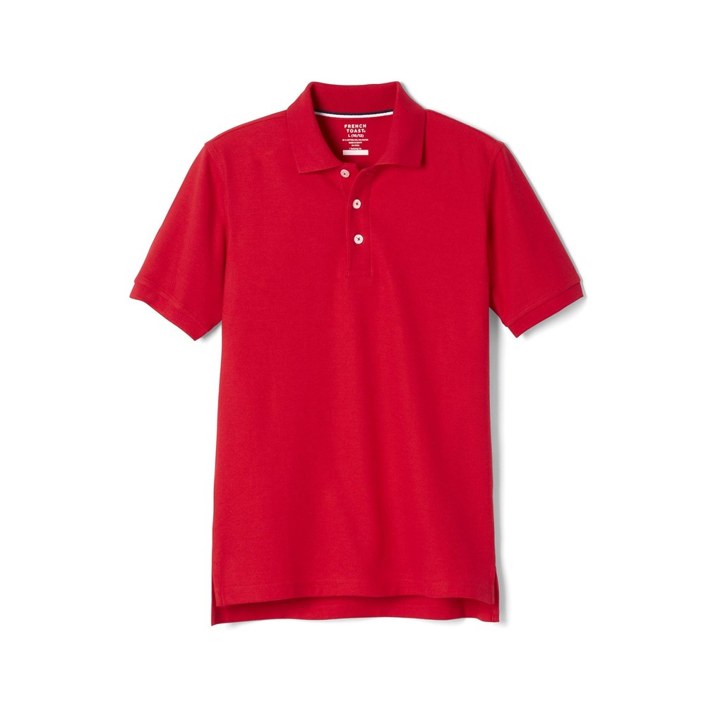 French Toast Unisex Kids Short Sleeve Pique Polo Shirt Red XL Standard & Husky