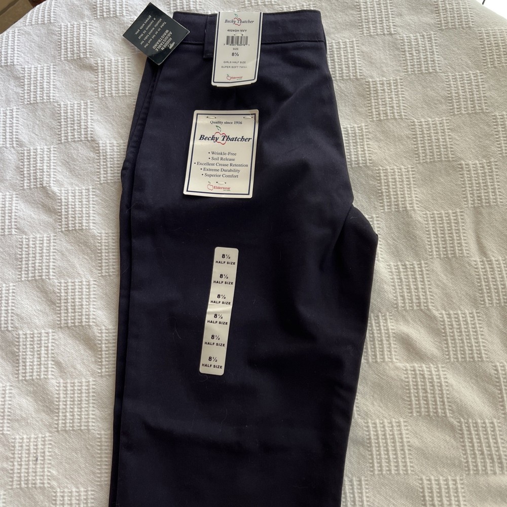 New Becky Thatcher Uniform Navy Pants Girls Size 8 1/2 NWT
