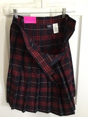 French Toast Pleated Red And Black Plaid Uniform Skirt Size Girls 12 NWT