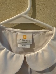 Dennis Girls White Uniform Blouse Size Junior Small Peter Pan Collar NWT