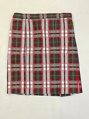 Girls RK Multi-Color Plaid Box Pleat Uniform Skirt plus Sizes 10 1/2 – 20 1/2