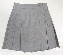 Girls R/K Light Gray Kilt Pleat Uniform Skirt Sizes 3 – 16 1/2