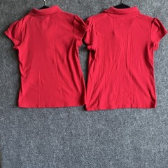 Cat & Jack Girls Uniform Red Short Sleeve Polo Shirts XL (14) 2-Pack Ruffle