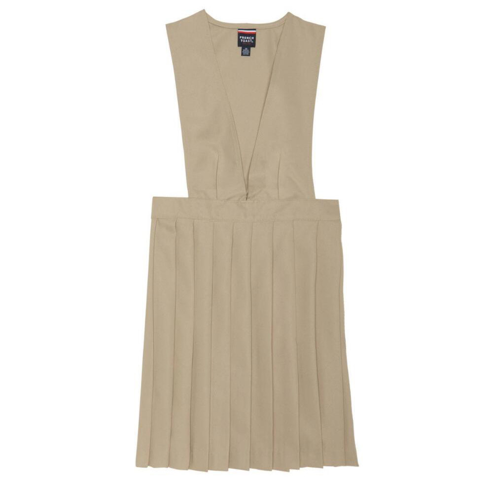 Girls Khaki V-Neck Jumper Y9000 Pleated Skirt French Toast Uniform Size 4 to 20