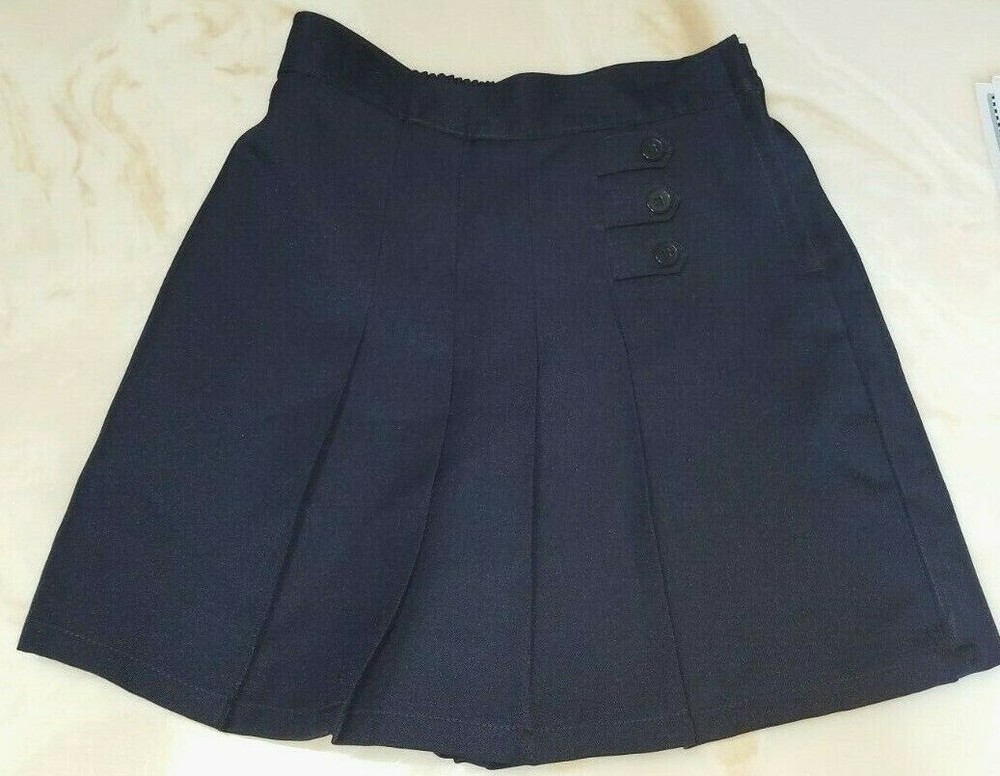 GIRLS Skort School Wear Uniform Navy Blue Scooter 3 Button BUGLE BOY Size 8