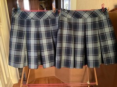 2 Parker Girls Sz 12 School Uniform Skirts Blue Plaid EUC adjustable waist