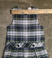Shaheens School plaid Girl Catholic Uniform Jumper Blue Green Sz 7 Regular