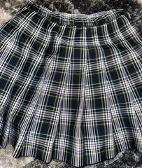 Dennis Uniform Plaid School Skirt Junior J9 Green Multi Yellow White Pleated USA