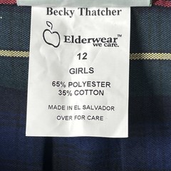 Becky Thatcher Girls Plaid Pleated Uniform Skirt Size 12 Model 34 Blue Green