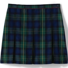Lands End Box Pleat Top of Knee Skort/Skirt Hunter/Navy Plaid, Girls Sz 6, NWT