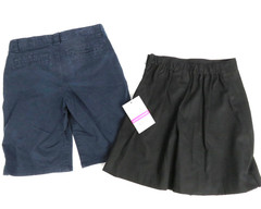 School Uniform Girls Sz 14 New Button Pleated Black Skort, Cat and Jack Shorts