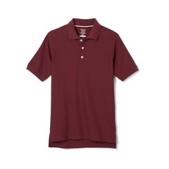 French Toast Unisex Kids Short Sleeve Pique Polo Shirt Burgundy Standard & Husky