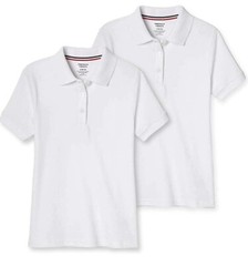 French Toast Girls 2-Pack Short Sleeve Interlock Polo – School Uniform LG 10/12.
