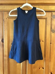 Girls Navy Blue Crewcuts School Uniform Dress Size 7 Pleated Skirt J Crew