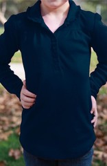 GIRL SCHOOL UNIFORM KNIT LONG SLEEVES RUFFLES POLO XS-S-M-L-XL Toppy-T Girls