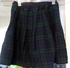 Lands End Uniform Blue/Green Kilt Skirt Girls Size 5 S