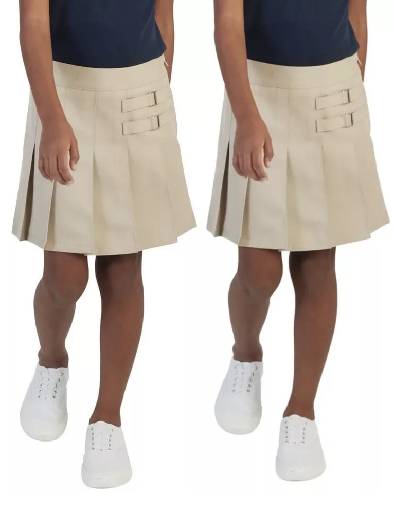 2-Pack French Toast School Uniform Scooter Skort Skirt, Khaki, Girls Sz 7, NEW