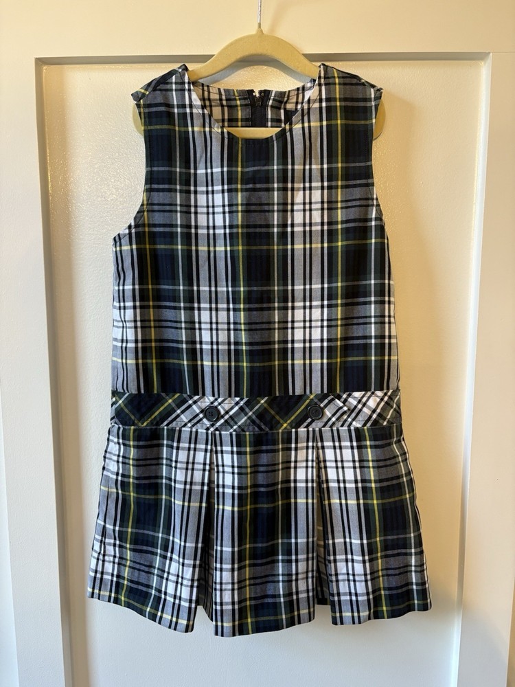 Parker Navy Green Yellow Plaid Girls’ Uniform Dress Little Girls Size 4
