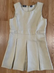 CHAPS Girls Approved Schoolwear Sleeveless Dress Khaki Tan Size XL (6X) NWT $30