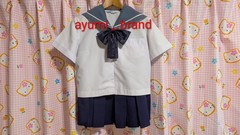 E186 ^_^Japanese SchoolGirl Uniform Summer! Excellent Cond. M. Embroidered