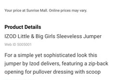 New Izod Girls Size 14.5 Regular Navy Blue Sleeveless Pleated Jumper