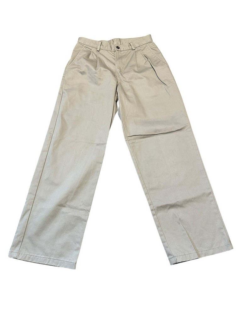 IZOD Girls 14 Uniform Pants Khaki Pleated Front Straight Leg School EUC