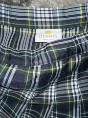 Dennis Uniform Plaid School Skirt Junior J9 Green Multi Yellow White Pleated USA