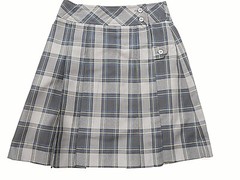 Girls School Belles Gray Plaid Wrap Around Kilt Uniform Skirt Sizes 26 – 31