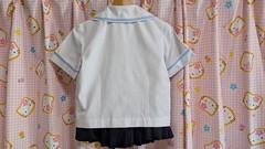 E174 ^_^ Japanese SchoolGirl Uniform Summer ! Perfect Condition. Navy.