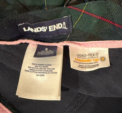 Lands’ End Uniform Plaid Side Pleat Skort Green Plaid Girls Size 8