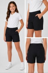 NWT Becky Thatcher Girls School Uniform Shorts Black Size 12 Regular Adjustable