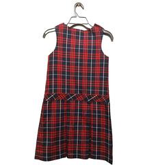 PARKER UNIFORM Girls Sz 10 Red & Blue Plaid Pleated Jumper Dress Private School