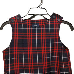 PARKER UNIFORM Girls Sz 10 Red & Blue Plaid Pleated Jumper Dress Private School
