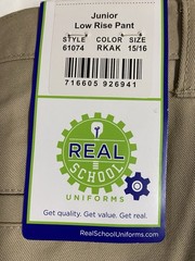 Real School Uniform Pants Size 15/16 Khaki Flat Front Junior Low Rise NWT