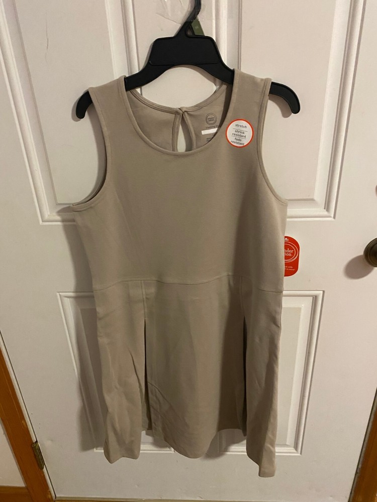 NEW GIRLS SIZE 16 WONDER NATION SCHOOL UNIFORM STRETCH PLEATED KNIT JUMPER DRESS