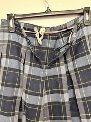 Lands’ End Girls Plaid Pleated School Academia Skirt Size 14 Blue Gray Yellow