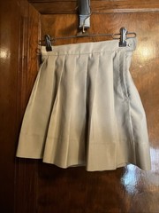 French Toast Girls Pleated Uniform Skirt Khaki Size 5 Adjustable Waist Polyester