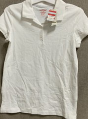 🔰 Cat & Jack Girl’s Short Sleeve Uniform Polo Shirt, White XL(14/16) 🆕